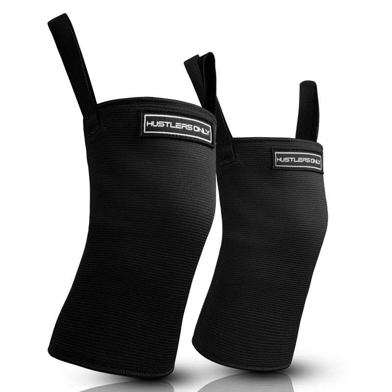 Hustlers Only Knee Support Man 2 Ply Compression Sleeves Braces For Powerlifting, Bodybuilding, Heavy Squats Gym knee Sleeves For Heavy Weightlifting Pain Relife & Support for Joint Pain (L)